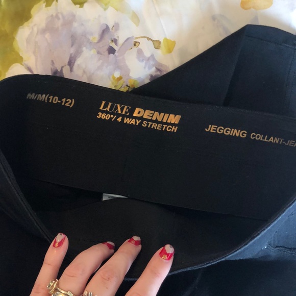 Luxe Denim 360 stretch pants-peekaboo lace ankles - Picture 3 of 3